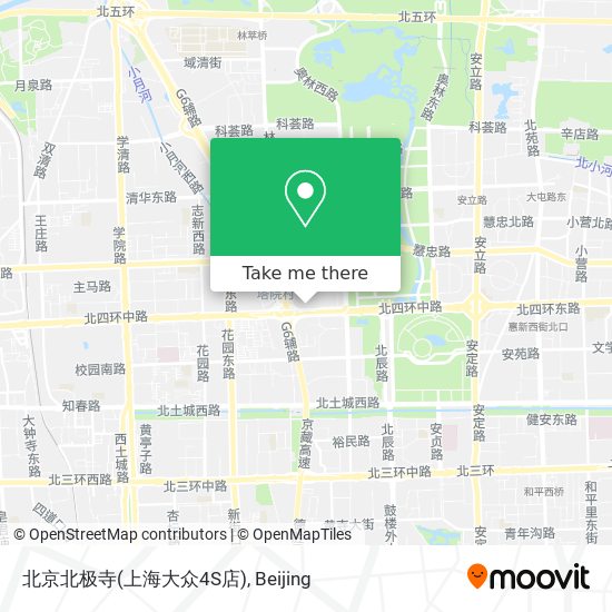 北京北极寺(上海大众4S店) map