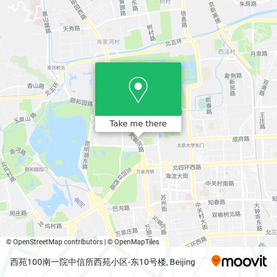西苑100南一院中信所西苑小区-东10号楼 map