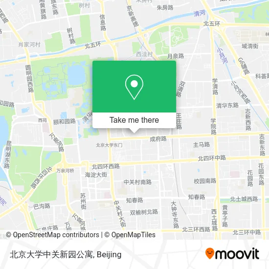 北京大学中关新园公寓 map