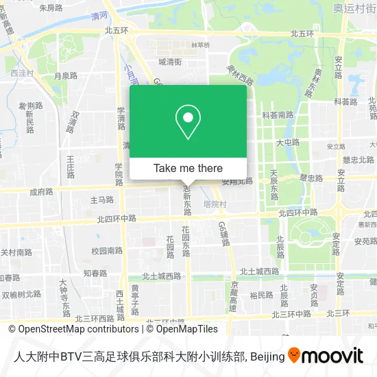 人大附中BTV三高足球俱乐部科大附小训练部 map