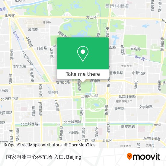 国家游泳中心停车场-入口 map