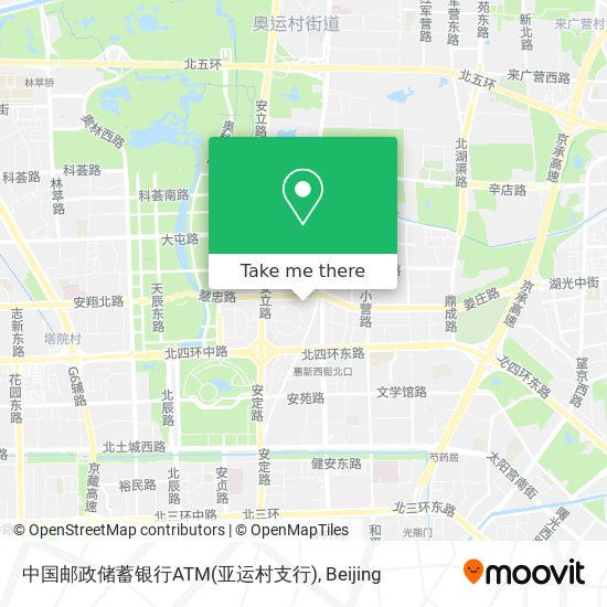 中国邮政储蓄银行ATM(亚运村支行) map