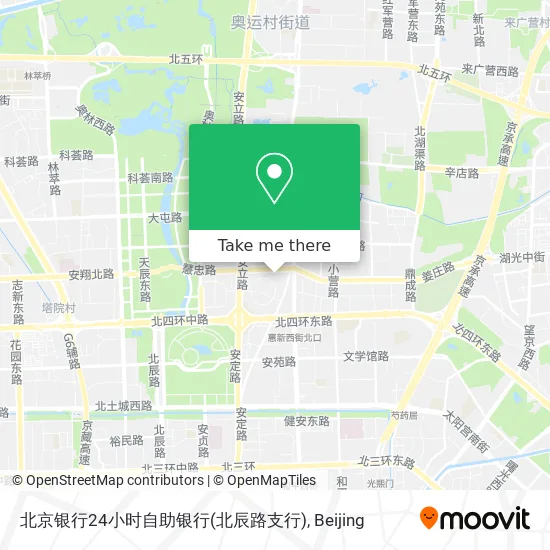 北京银行24小时自助银行(北辰路支行) map