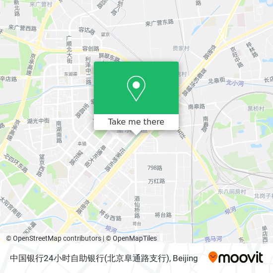 中国银行24小时自助银行(北京阜通路支行) map