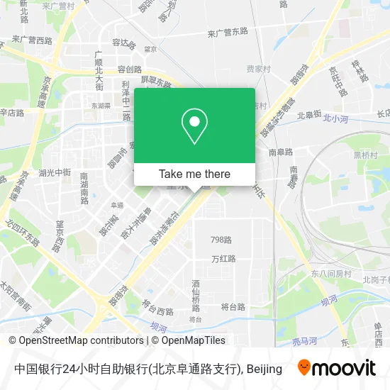 中国银行24小时自助银行(北京阜通路支行) map