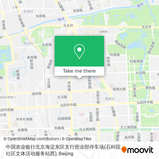 中国农业银行北京海淀东区支行营业部停车场(石科院社区文体活动服务站西) map