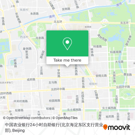 中国农业银行24小时自助银行(北京海淀东区支行营业部) map