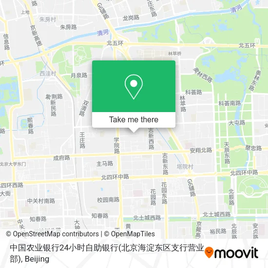 中国农业银行24小时自助银行(北京海淀东区支行营业部) map