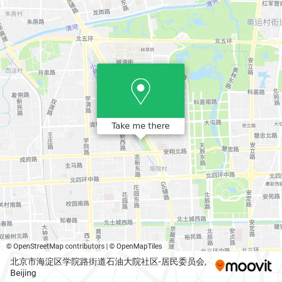 北京市海淀区学院路街道石油大院社区-居民委员会 map