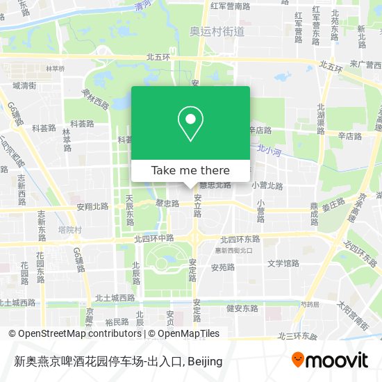 新奥燕京啤酒花园停车场-出入口 map