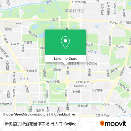 新奥燕京啤酒花园停车场-出入口 map
