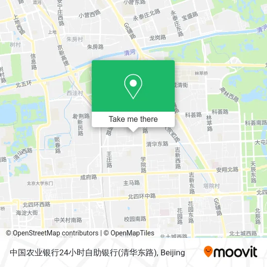 中国农业银行24小时自助银行(清华东路) map