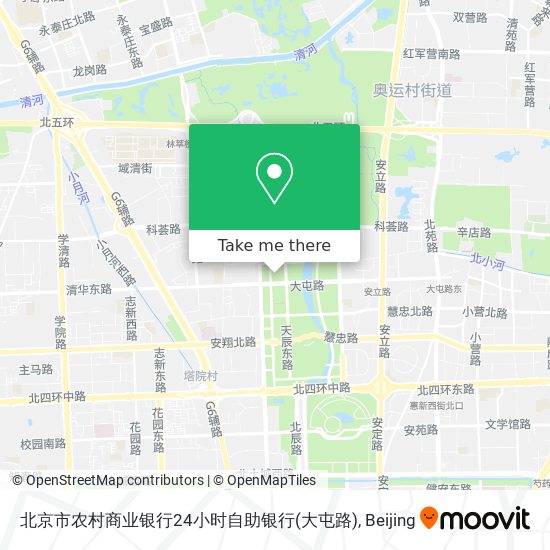 北京市农村商业银行24小时自助银行(大屯路) map