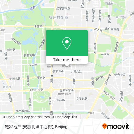 链家地产(安惠北里中心街) map