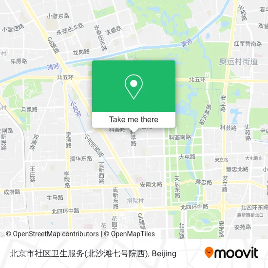 北京市社区卫生服务(北沙滩七号院西) map