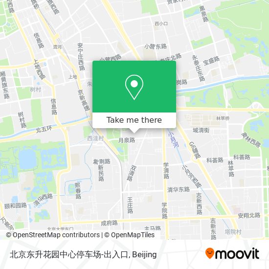 北京东升花园中心停车场-出入口 map