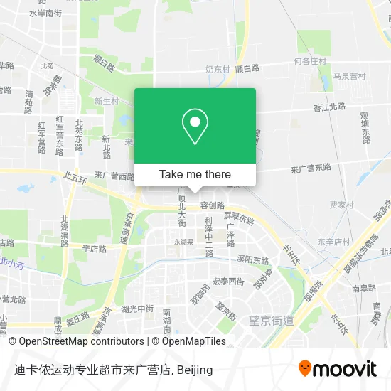 迪卡侬运动专业超市来广营店 map