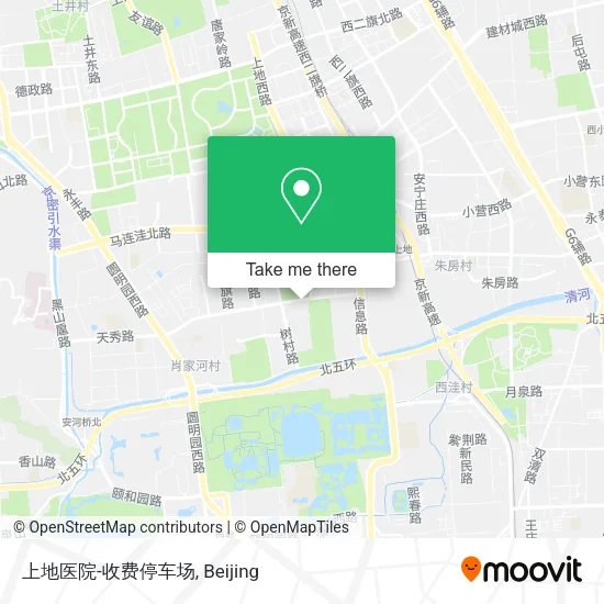 上地医院-收费停车场 map