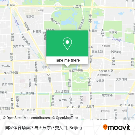 国家体育场南路与天辰东路交叉口 map