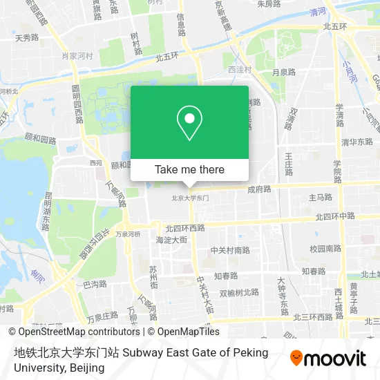 地铁北京大学东门站 Subway East Gate of Peking University map