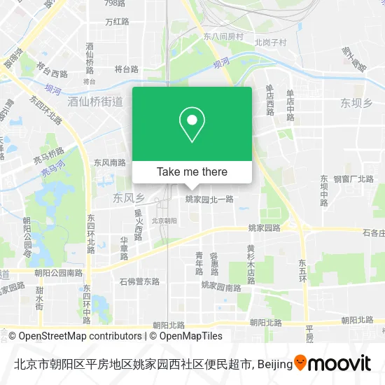北京市朝阳区平房地区姚家园西社区便民超市 map