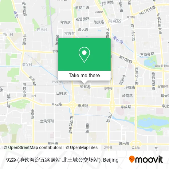 92路(地铁海淀五路居站-北土城公交场站) map
