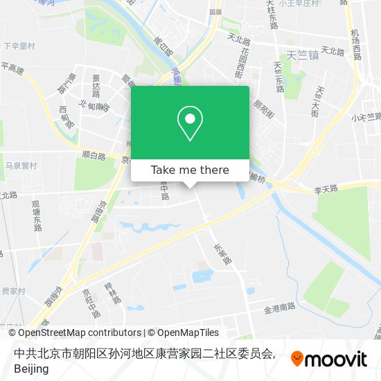 中共北京市朝阳区孙河地区康营家园二社区委员会 map