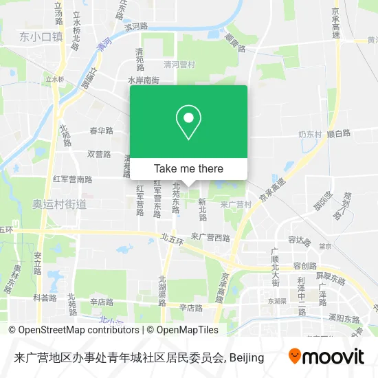 来广营地区办事处青年城社区居民委员会 map