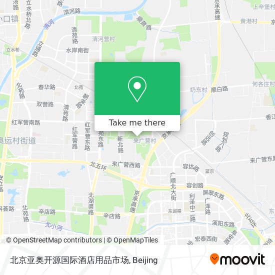 北京亚奥开源国际酒店用品市场 map