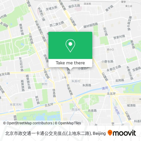 北京市政交通一卡通公交充值点(上地东二路) map