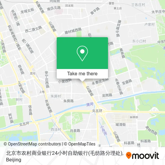 北京市农村商业银行24小时自助银行(毛纺路分理处) map