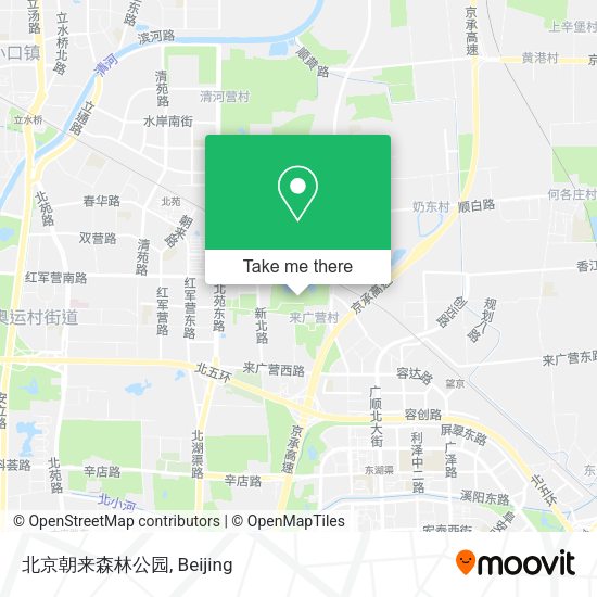 北京朝来森林公园 map