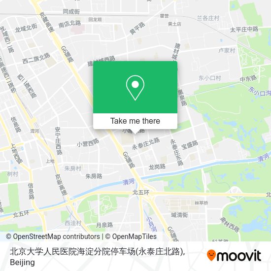 北京大学人民医院海淀分院停车场(永泰庄北路) map