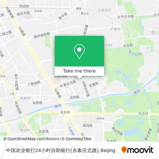 中国农业银行24小时自助银行(永泰庄北路) map