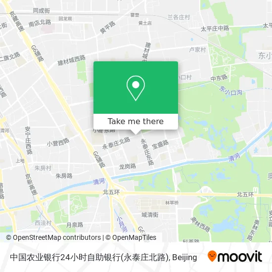 中国农业银行24小时自助银行(永泰庄北路) map