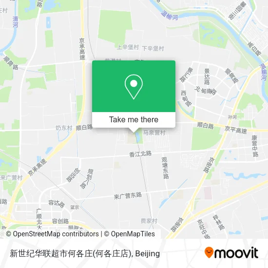新世纪华联超市何各庄(何各庄店) map