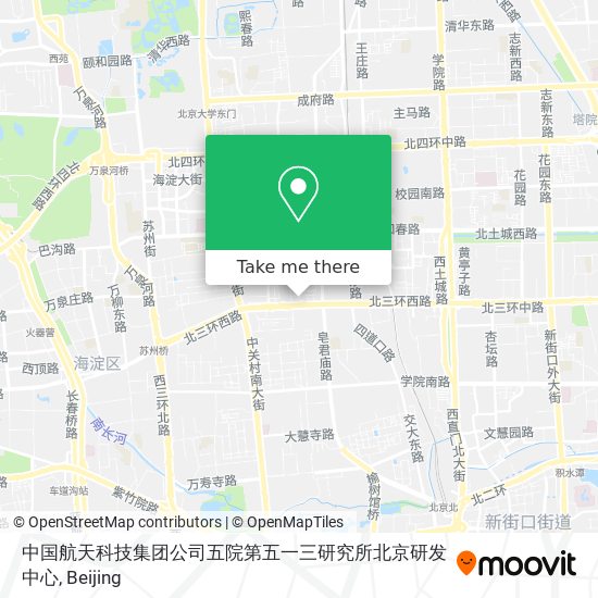 中国航天科技集团公司五院第五一三研究所北京研发中心 map
