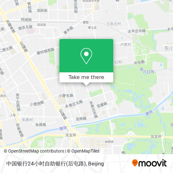 中国银行24小时自助银行(后屯路) map