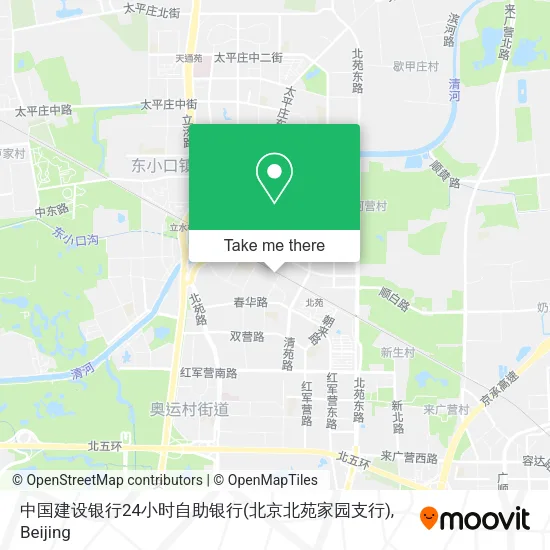 中国建设银行24小时自助银行(北京北苑家园支行) map