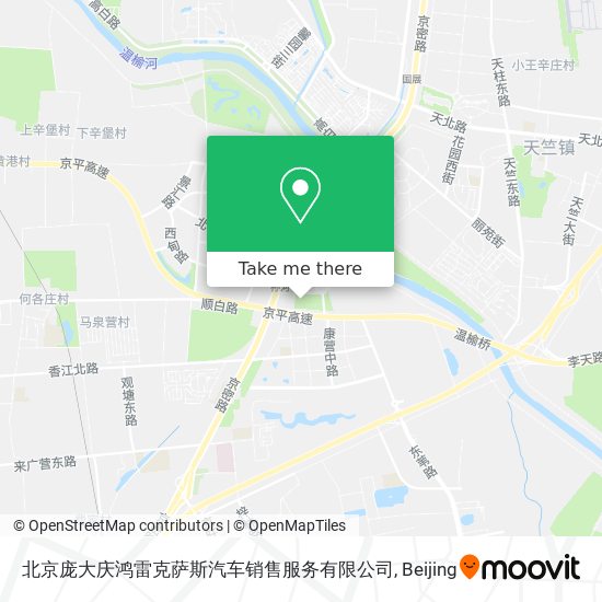 北京庞大庆鸿雷克萨斯汽车销售服务有限公司 map