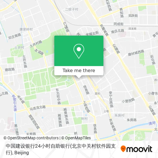 中国建设银行24小时自助银行(北京中关村软件园支行) map