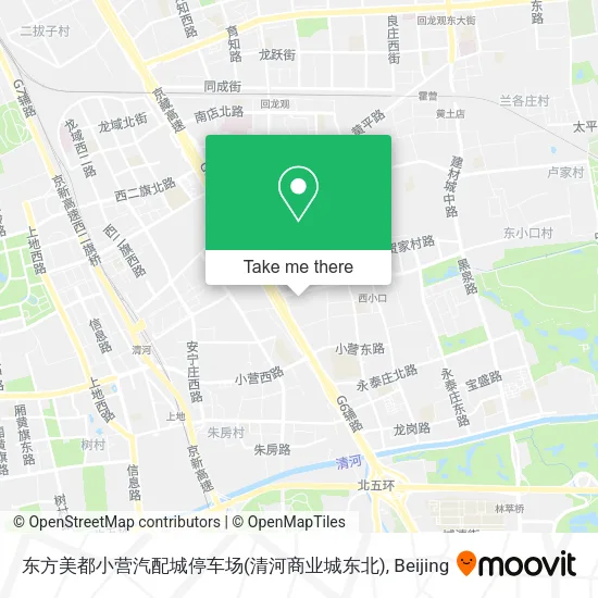 东方美都小营汽配城停车场(清河商业城东北) map