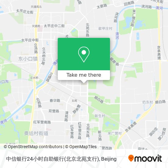 中信银行24小时自助银行(北京北苑支行) map