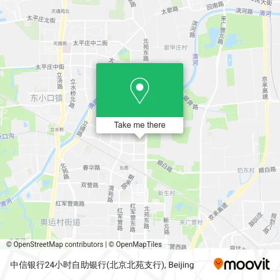 中信银行24小时自助银行(北京北苑支行) map