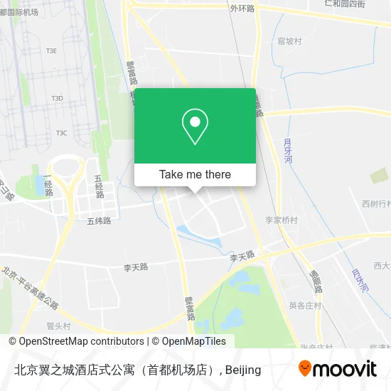 北京翼之城酒店式公寓（首都机场店） map