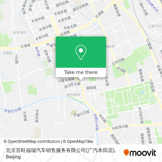 北京百旺福瑞汽车销售服务有限公司(广汽本田店) map