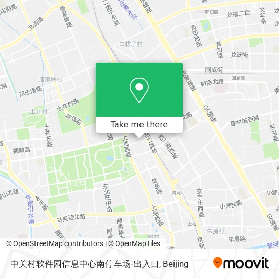 中关村软件园信息中心南停车场-出入口 map