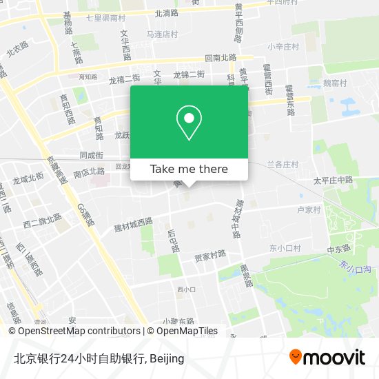 北京银行24小时自助银行 map