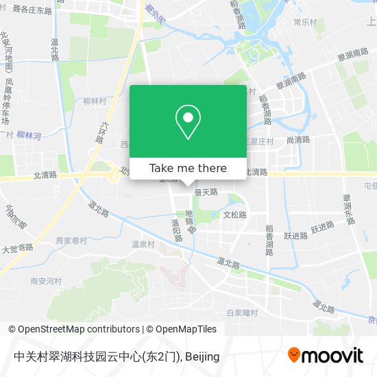 中关村翠湖科技园云中心(东2门) map