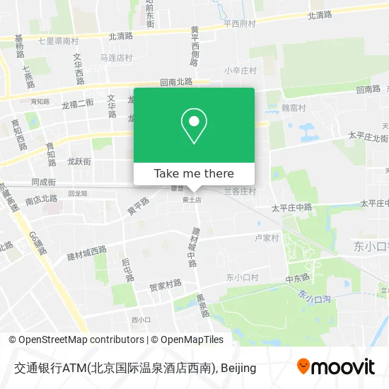交通银行ATM(北京国际温泉酒店西南) map